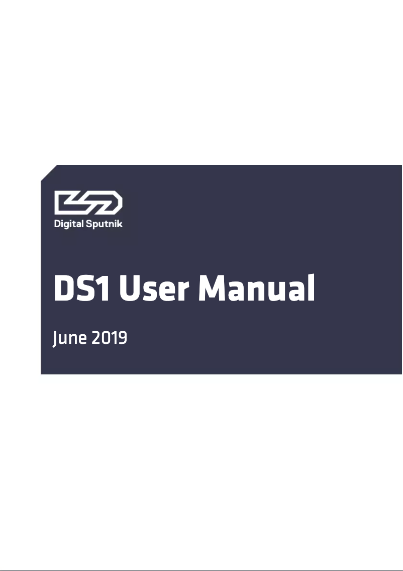 Page 1 de la notice Manuel utilisateur Digital Sputnik DS1