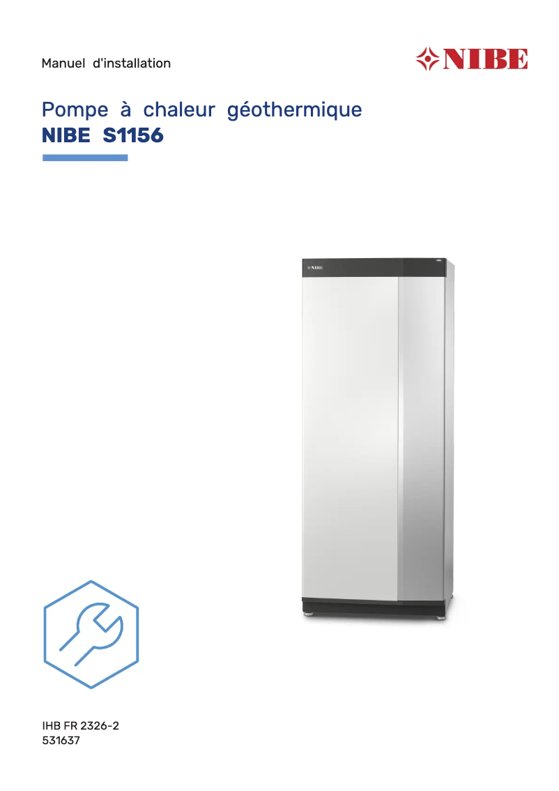 Page 1 de la notice Guide d'installation Nibe S1156-13