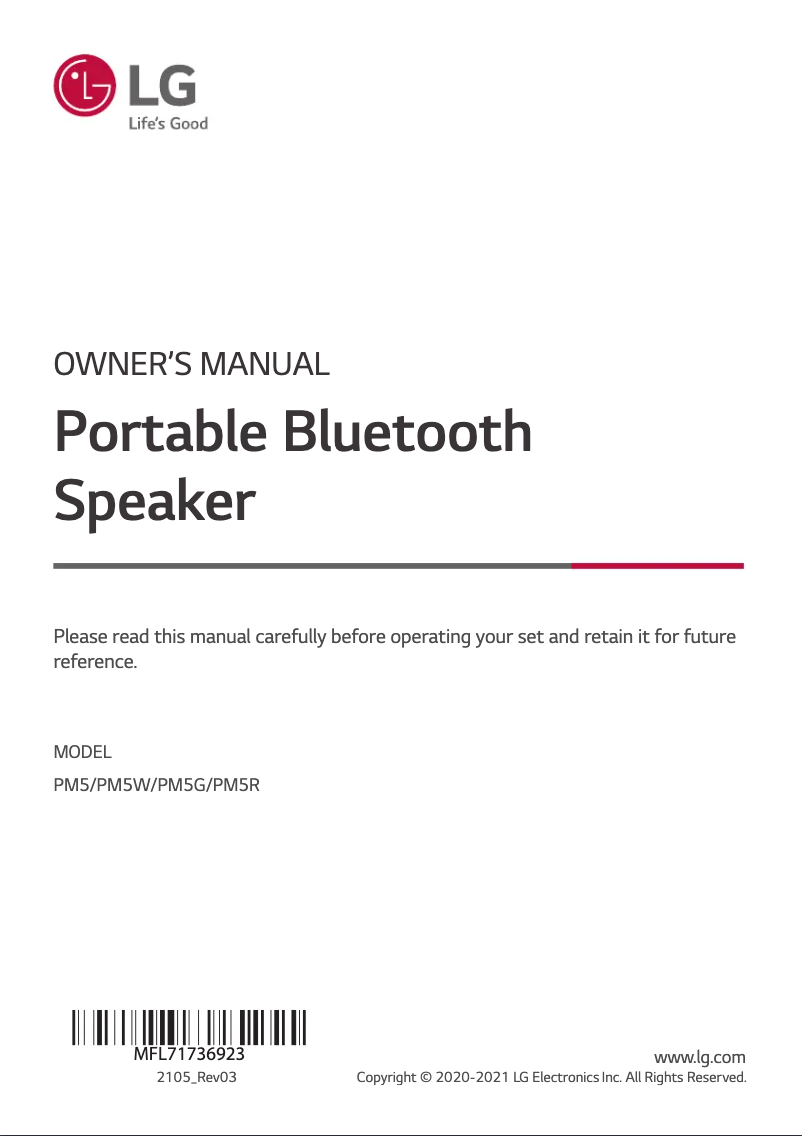 Image de la première page du manuel de l'appareil PM5