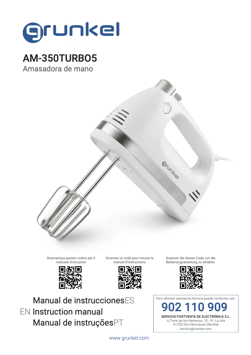 Page 1 de la notice Manuel utilisateur Grunkel AM-350TURBO5