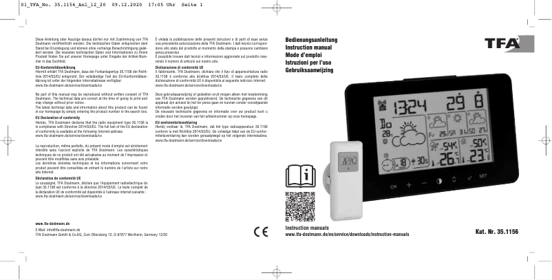 Image de la première page du manuel de l'appareil Meteotime Primo 35.1156.01