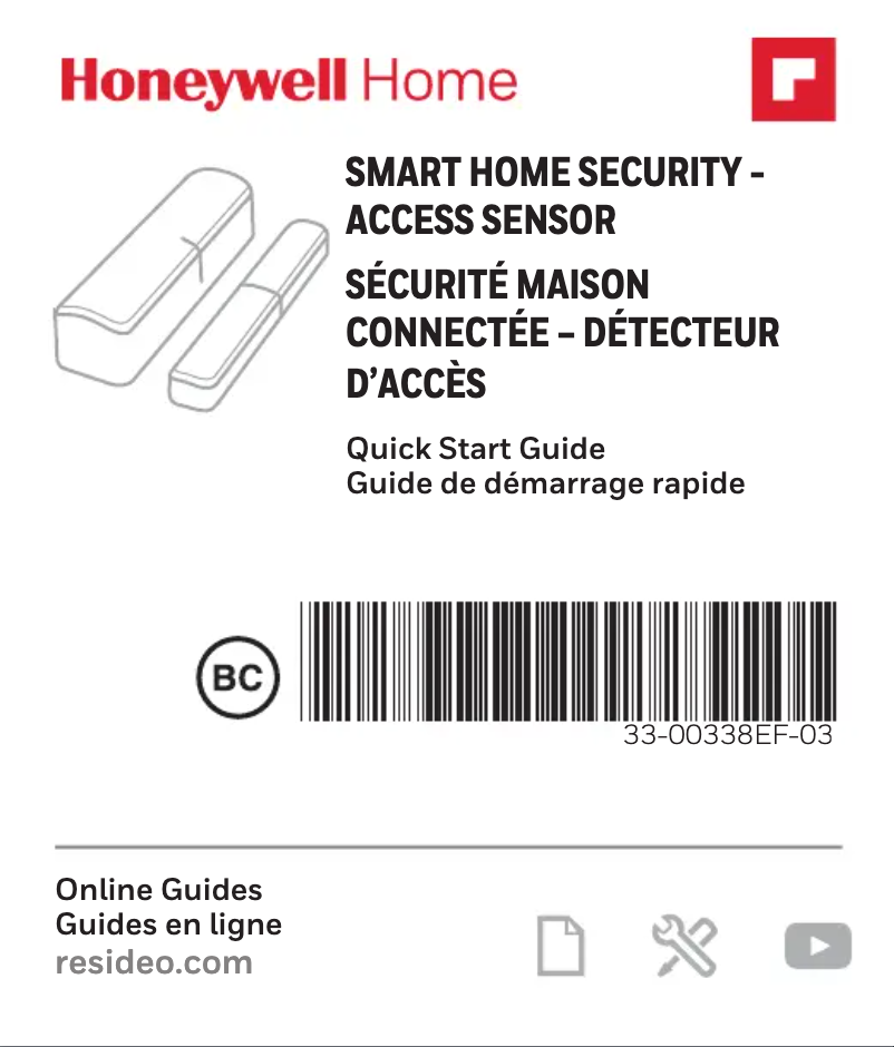 Page 1 de la notice Manuel utilisateur Honeywell RCHSWDS1
