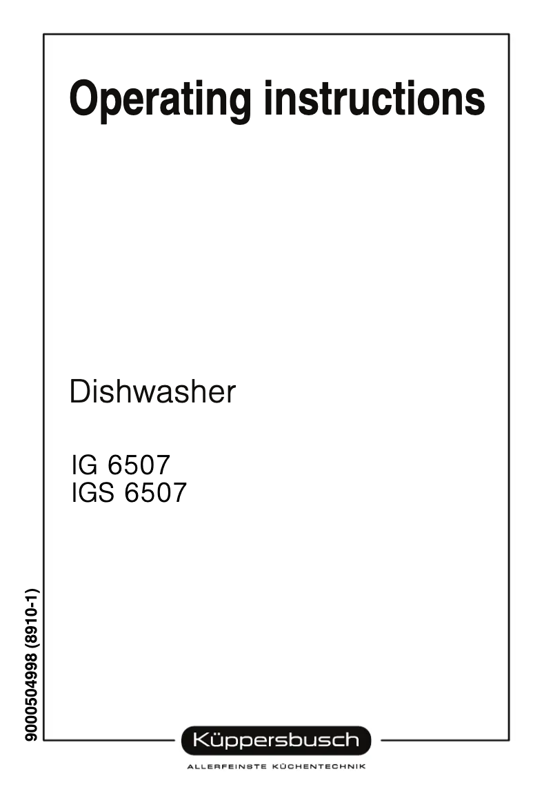 Página 1 del manual Manual de usuario Küppersbusch IG 6507.2