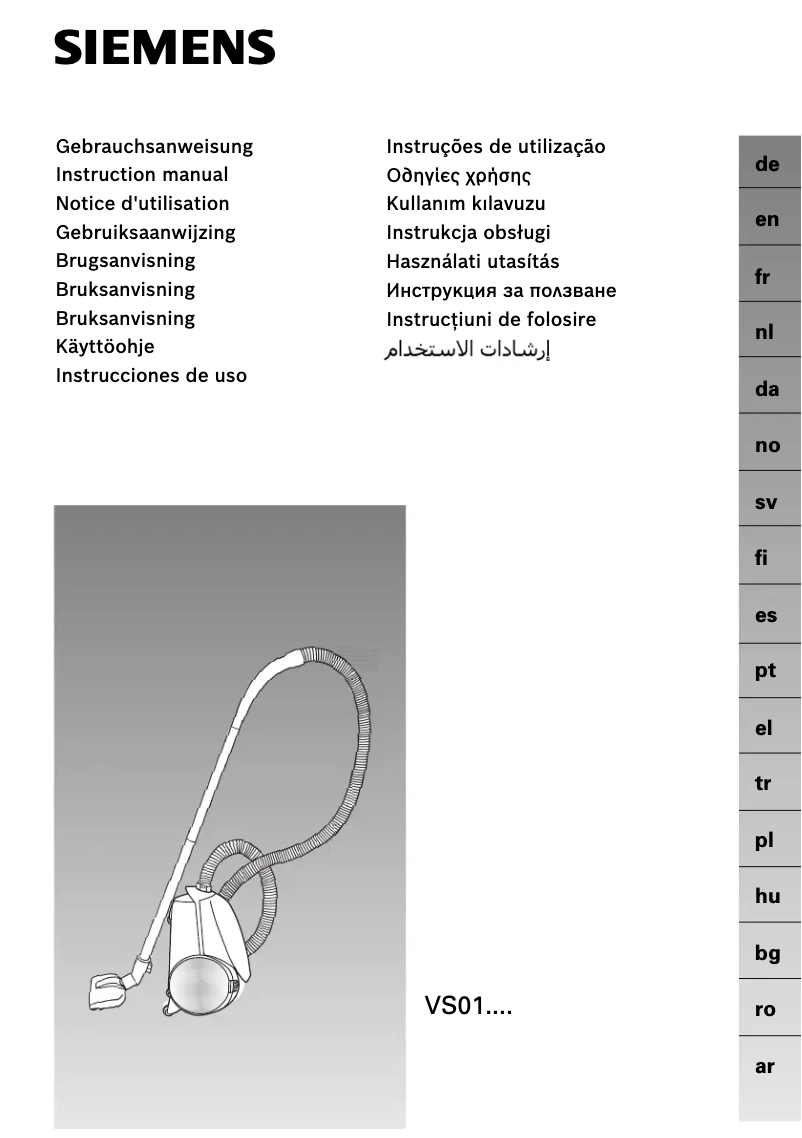 Page n°1 - Manuel utilisateur Siemens VZ71AFK