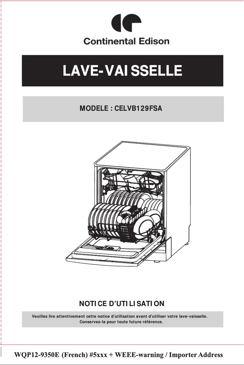 Image de la première page du manuel de l'appareil CELVB129FSA