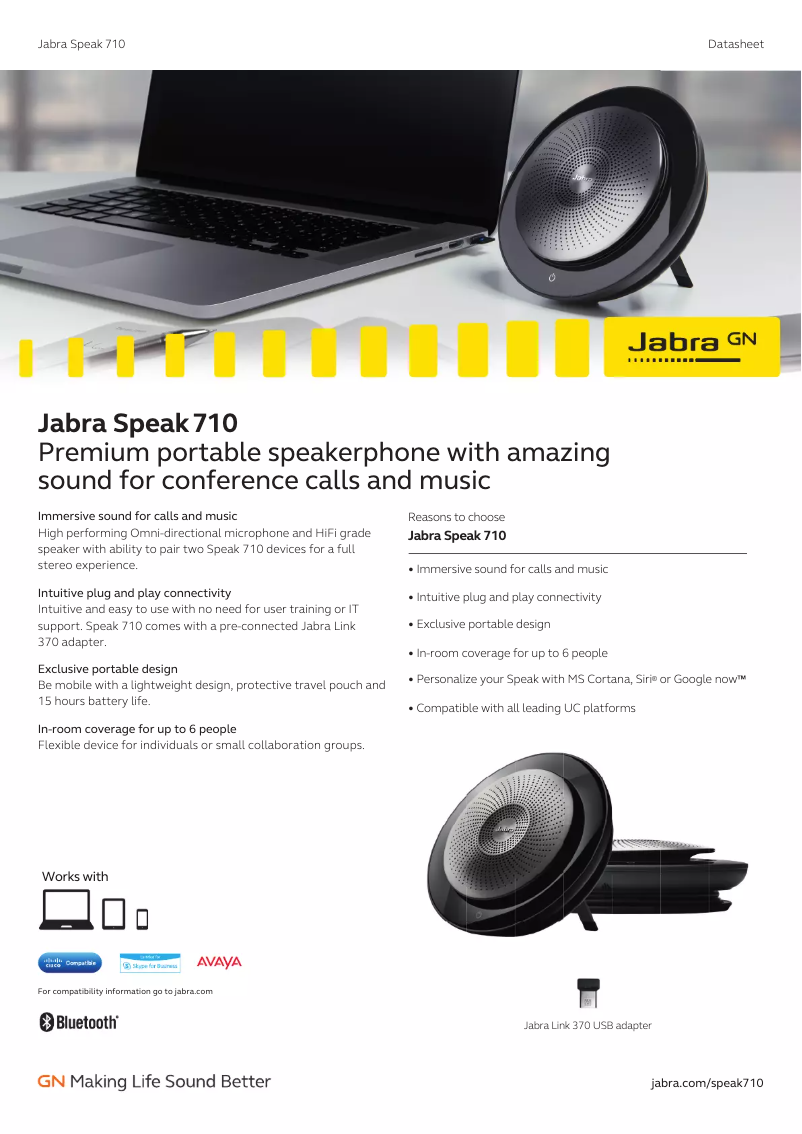 Page n°1 - Fiche technique Jabra PanaCast