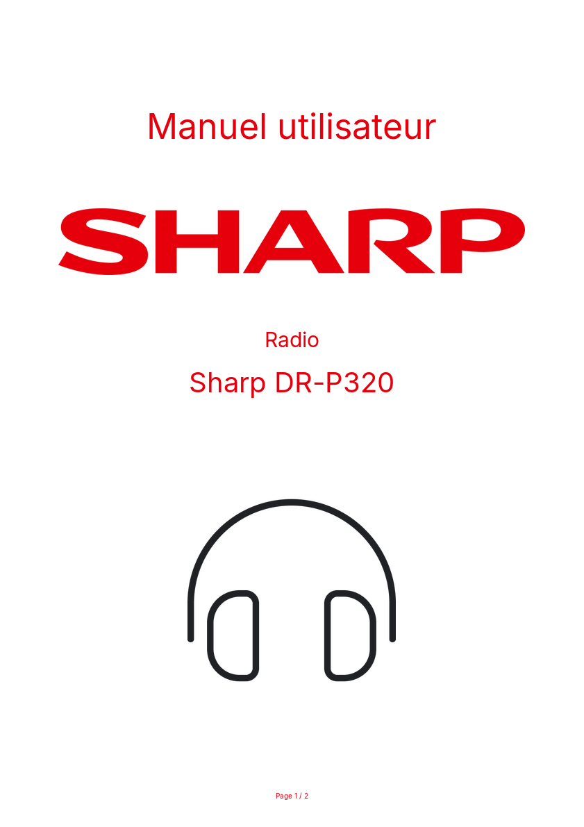Page n°1 - Manuel utilisateur Sharp DR-P320
