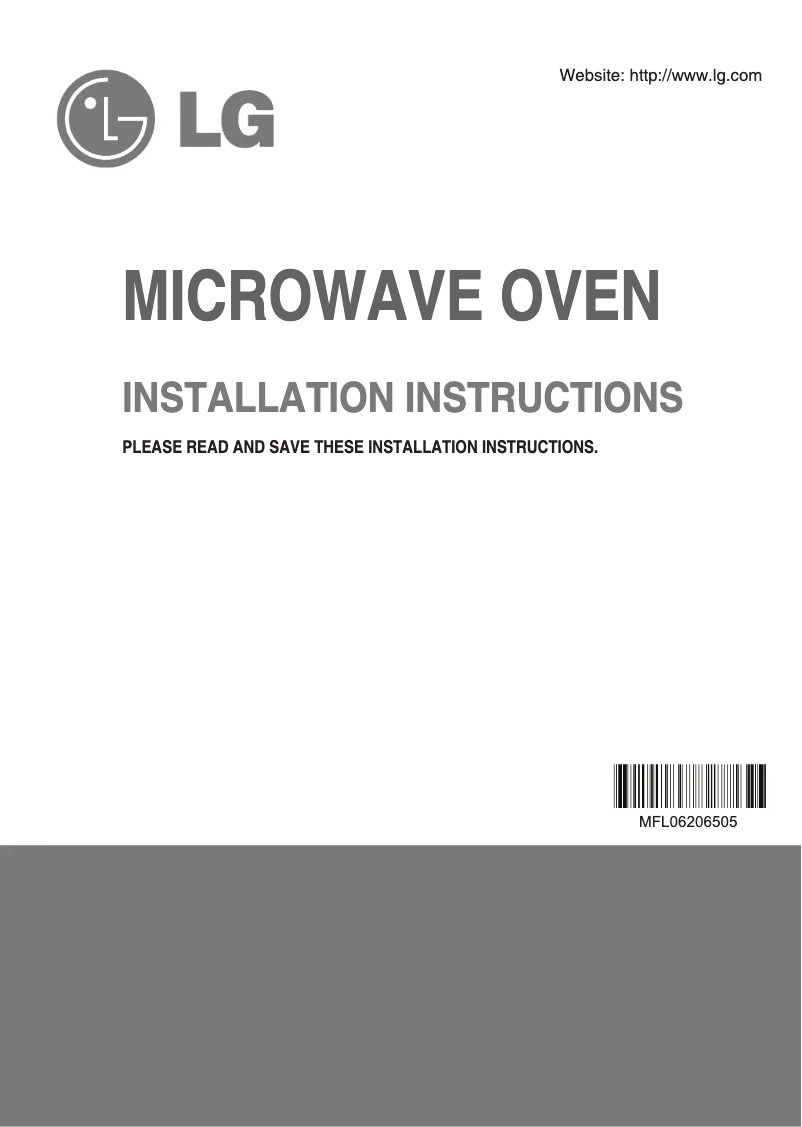 Página 1 del manual Guía de instalación LG LMH2235ST