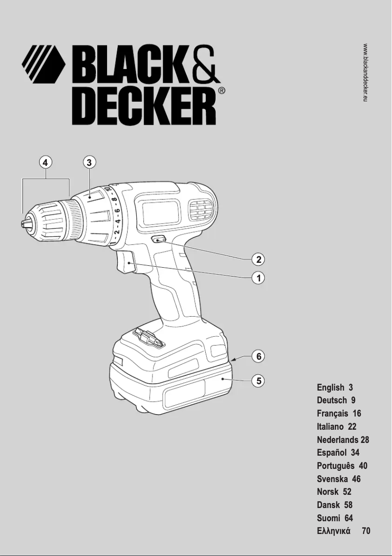 Page 1 de la notice Manuel utilisateur Black & Decker EPC14L