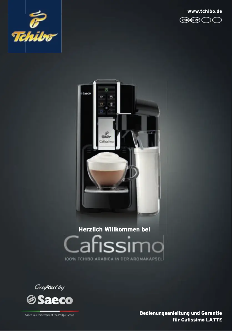 Image de la première page du manuel de l'appareil Saeco Cafissimo Latte HD8603