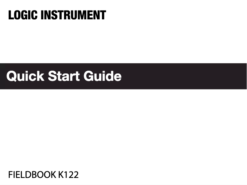 Page n°1 - Manuel utilisateur Logic Instrument Fieldbook K122