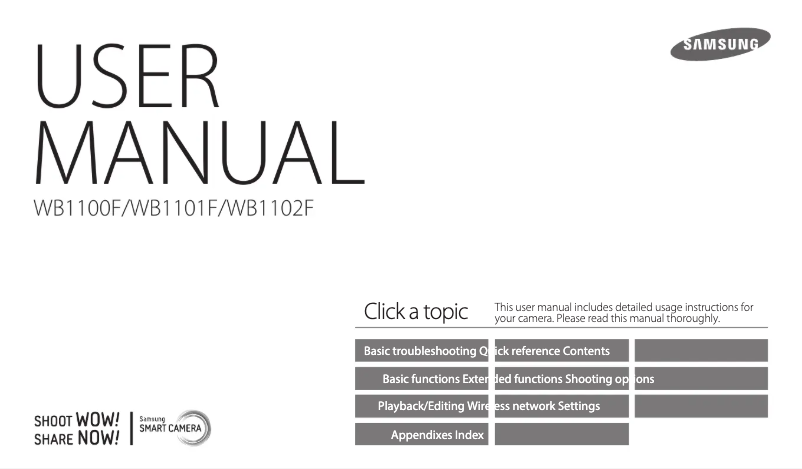 Image de la première page du manuel de l'appareil WB1101F