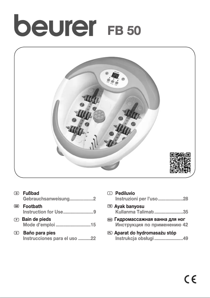 Page n°1 - Manuel utilisateur Beurer FB50