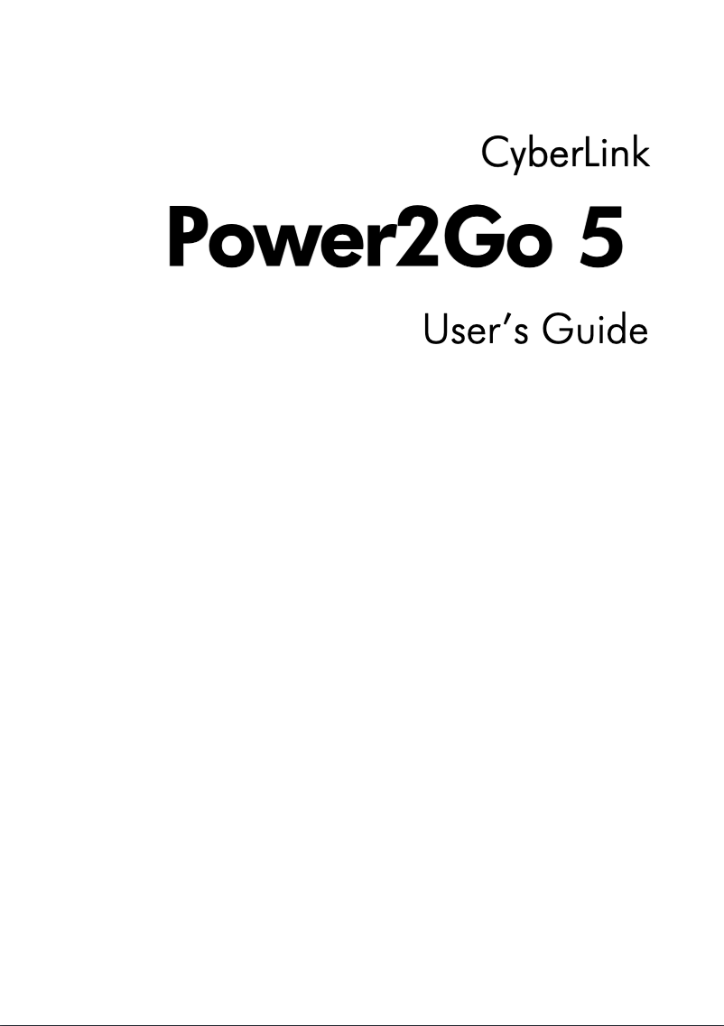 Imagen de la primera página del manual del dispositivo Power2Go 5.5