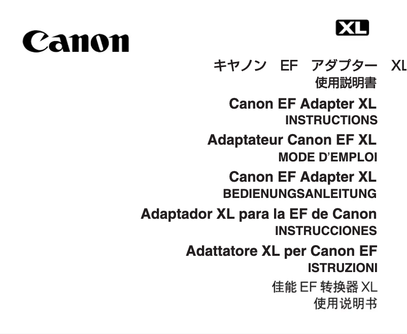 Image de la première page du manuel de l'appareil XL1S
