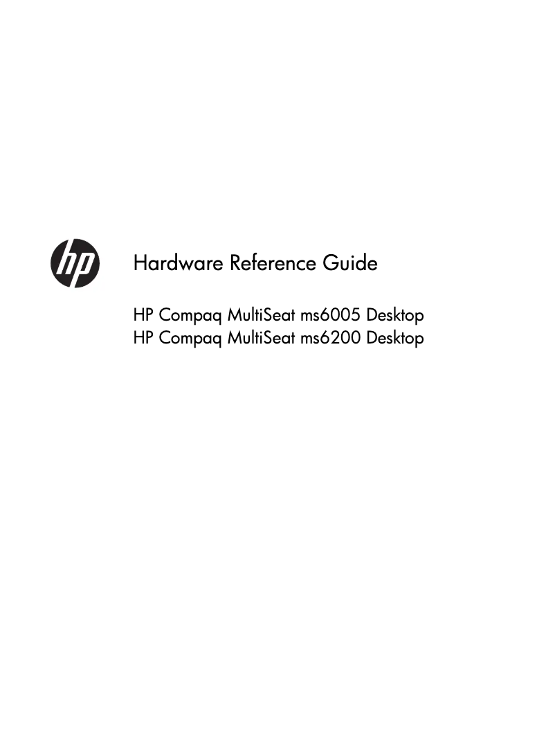 Page n°1 - Manuel utilisateur HP Compaq MultiSeat ms6200