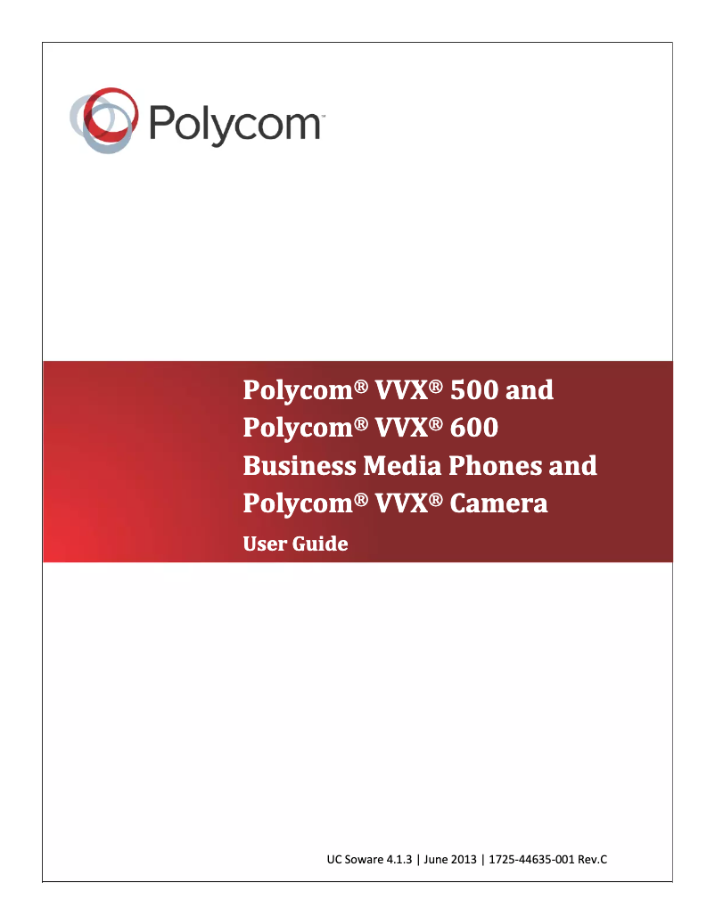 Page n°1 - Manuel utilisateur Polycom VVX 500