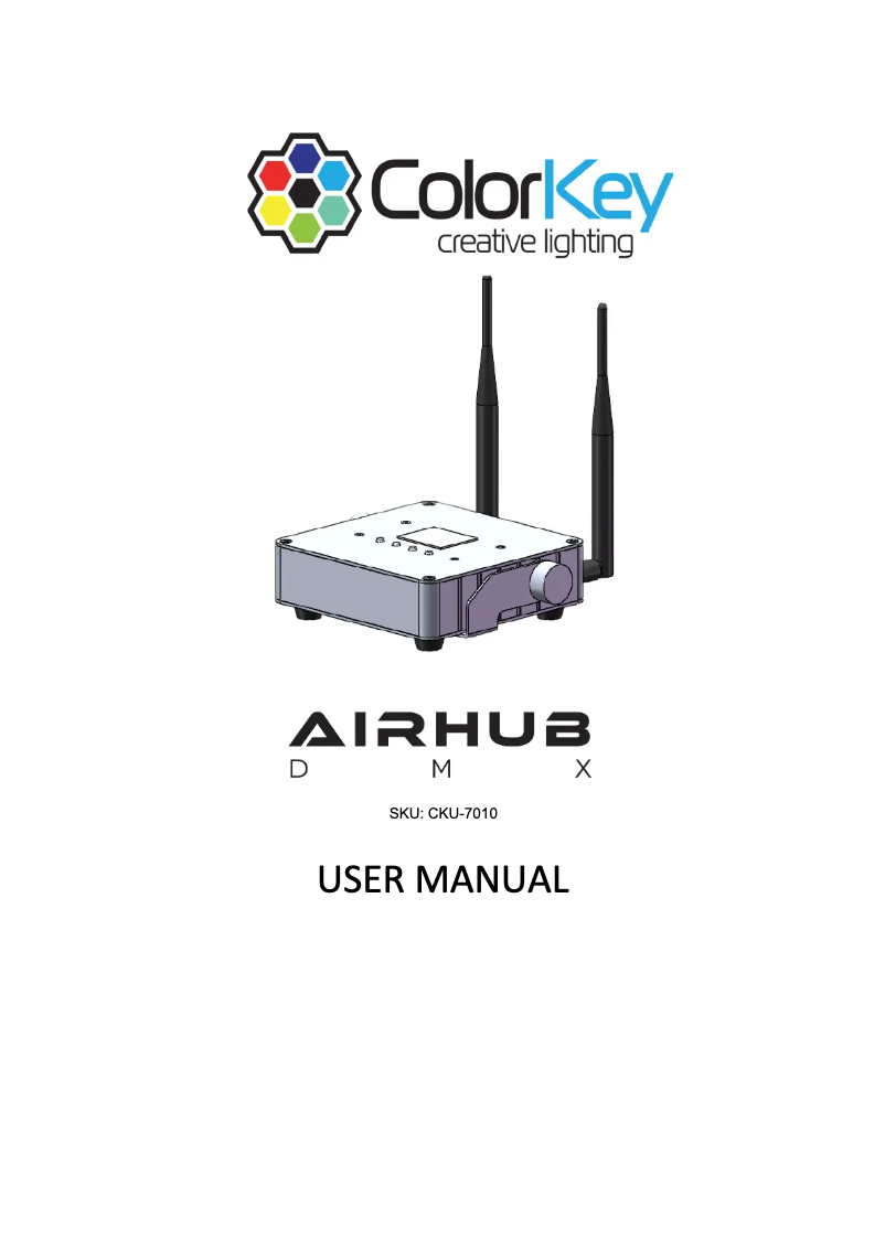 Page n°1 - Manuel utilisateur ColorKey AirHub DMX