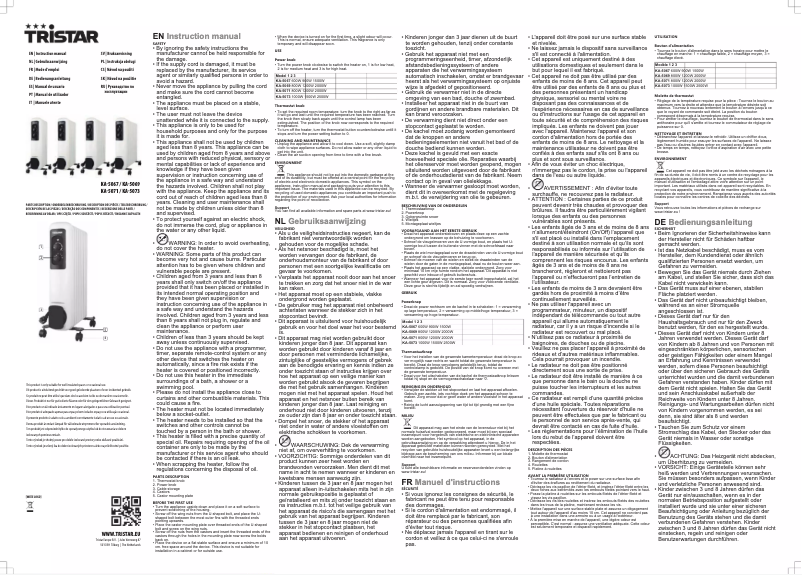 Page 1 de la notice Manuel utilisateur TriStar KA-5071