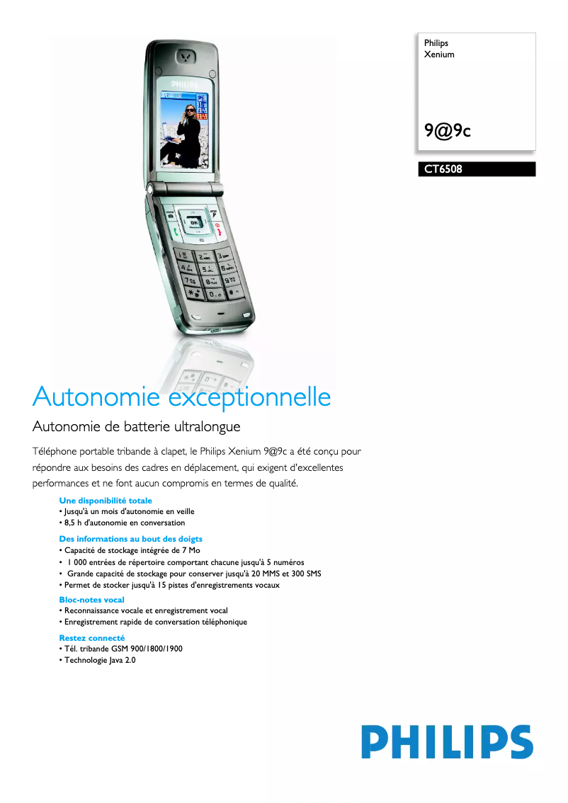 Page n°1 - Fiche technique Philips CT6508