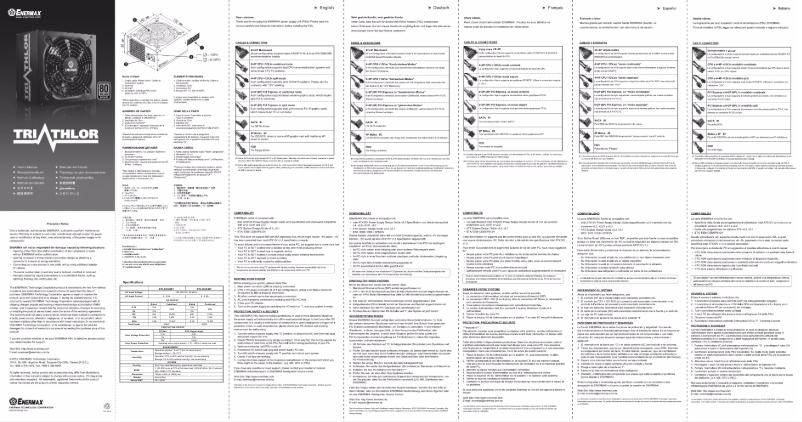 Page 1 de la notice Manuel utilisateur Enermax Triathlor