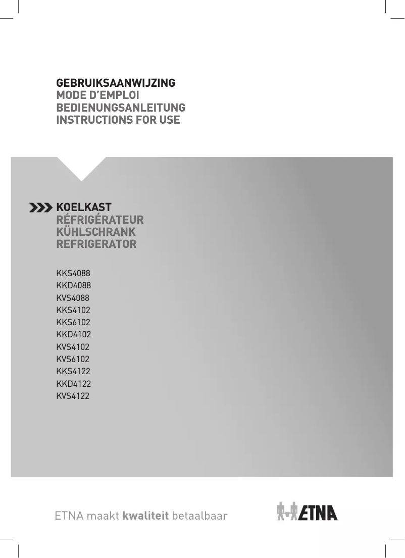 Page 1 de la notice Manuel utilisateur Etna KKS6102