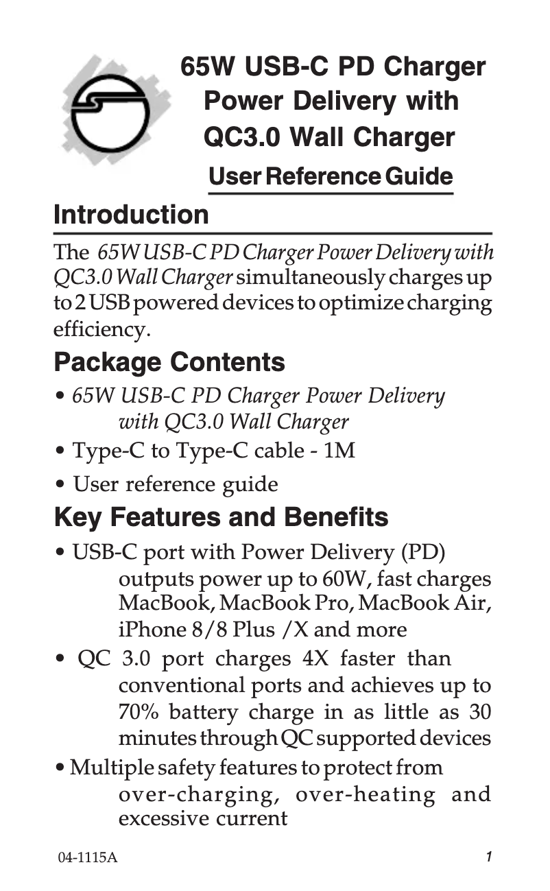 Image de la première page du manuel de l'appareil AC-PW1F12-S1