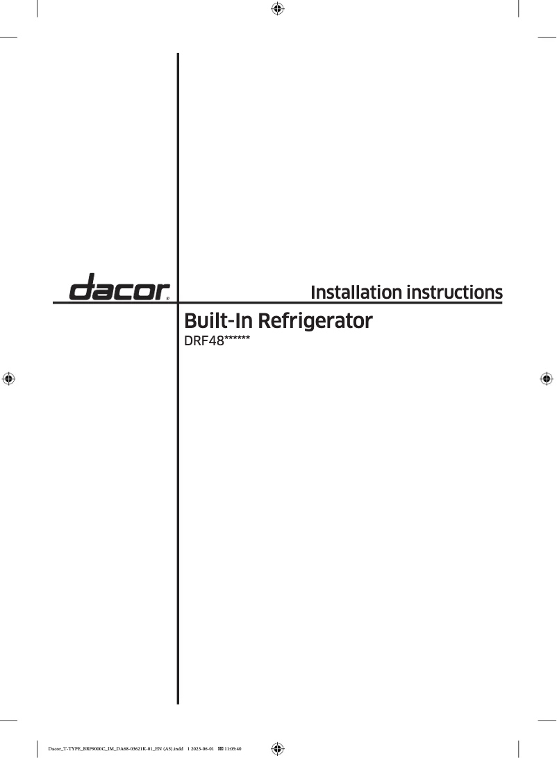 Image de la première page du manuel de l'appareil DRF485300AP