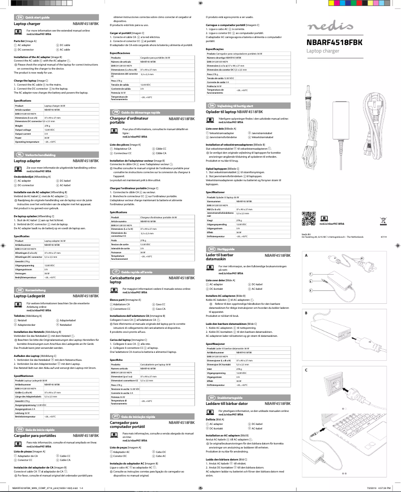 Page n°1 - Manuel utilisateur Nedis NBARF4518FBK