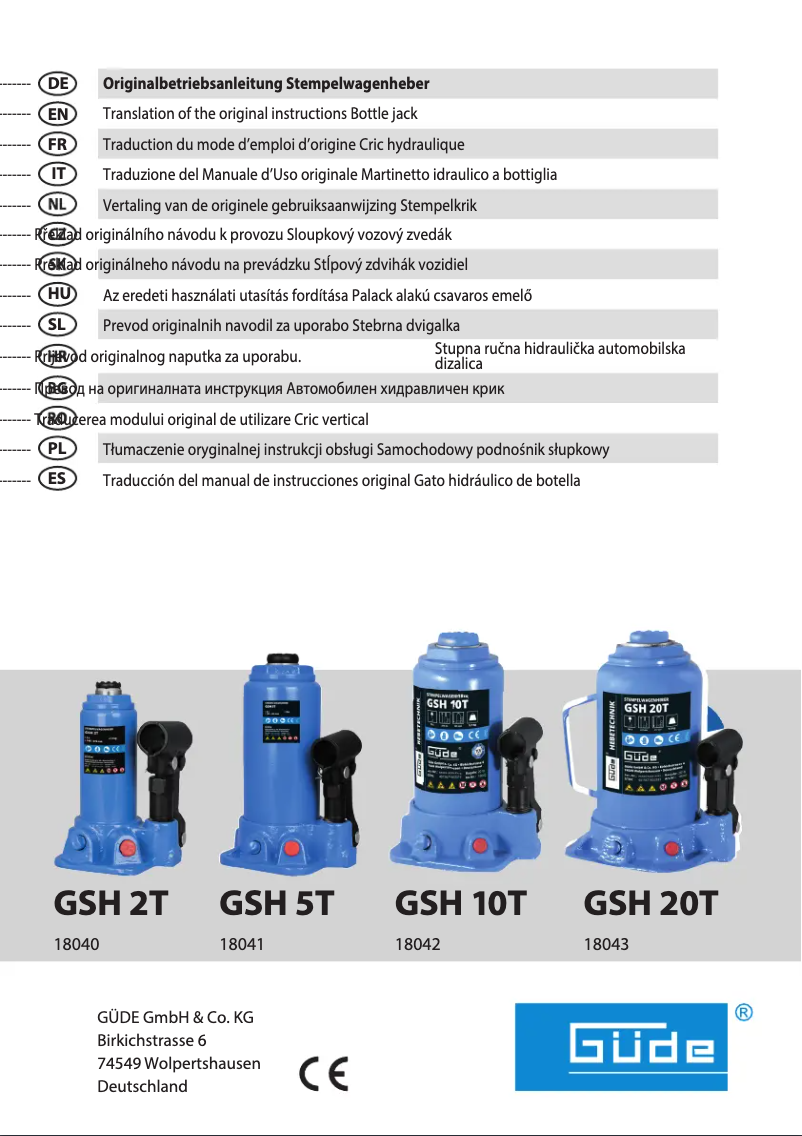 Image de la première page du manuel de l'appareil GSH 2T