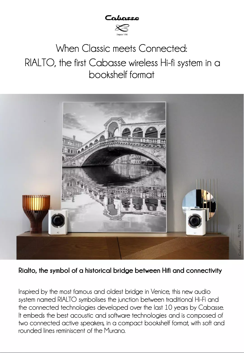 Page 1 de la notice Fiche technique Cabasse Rialto