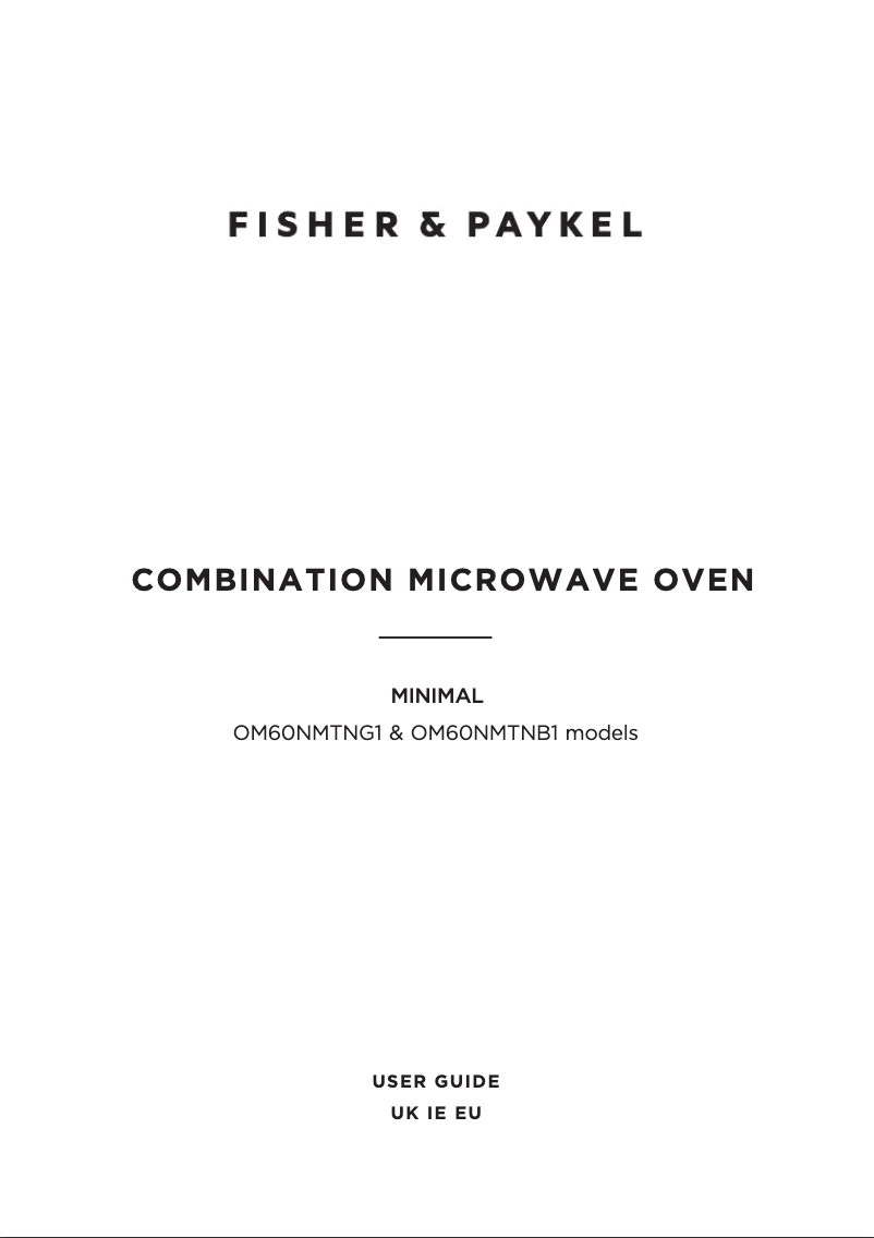 Page n°1 - Manuel utilisateur Fisher & Paykel OM60NMTNG1