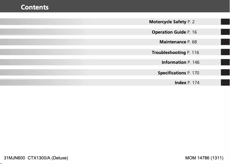 Image de la première page du manuel de l'appareil CTX1300 (2014)