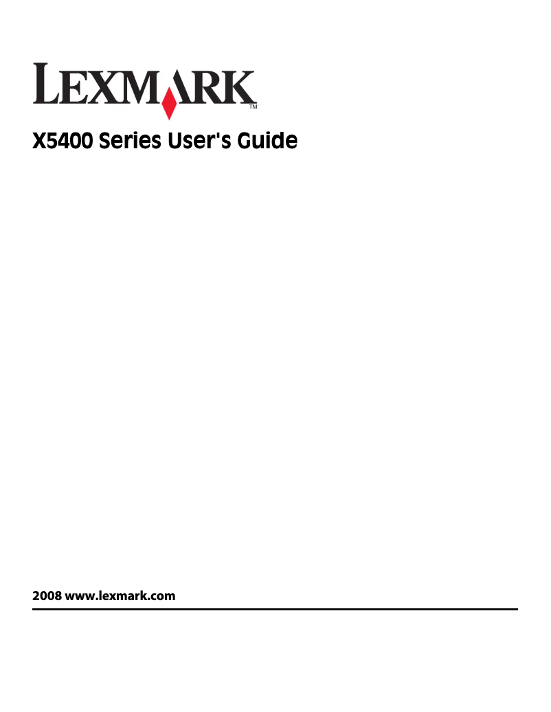 Página 1 del manual Manual de usuario Lexmark X5410