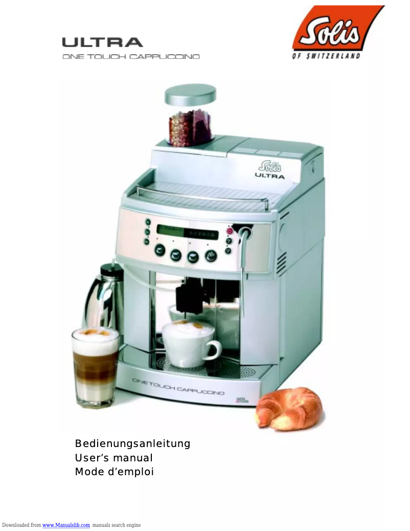 Page n°1 - Manuel utilisateur Solis Ultra One Touch Cappuccino