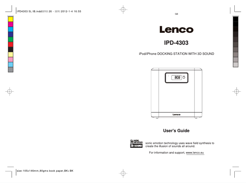 Page n°1 - Manuel utilisateur Lenco IPD-4303