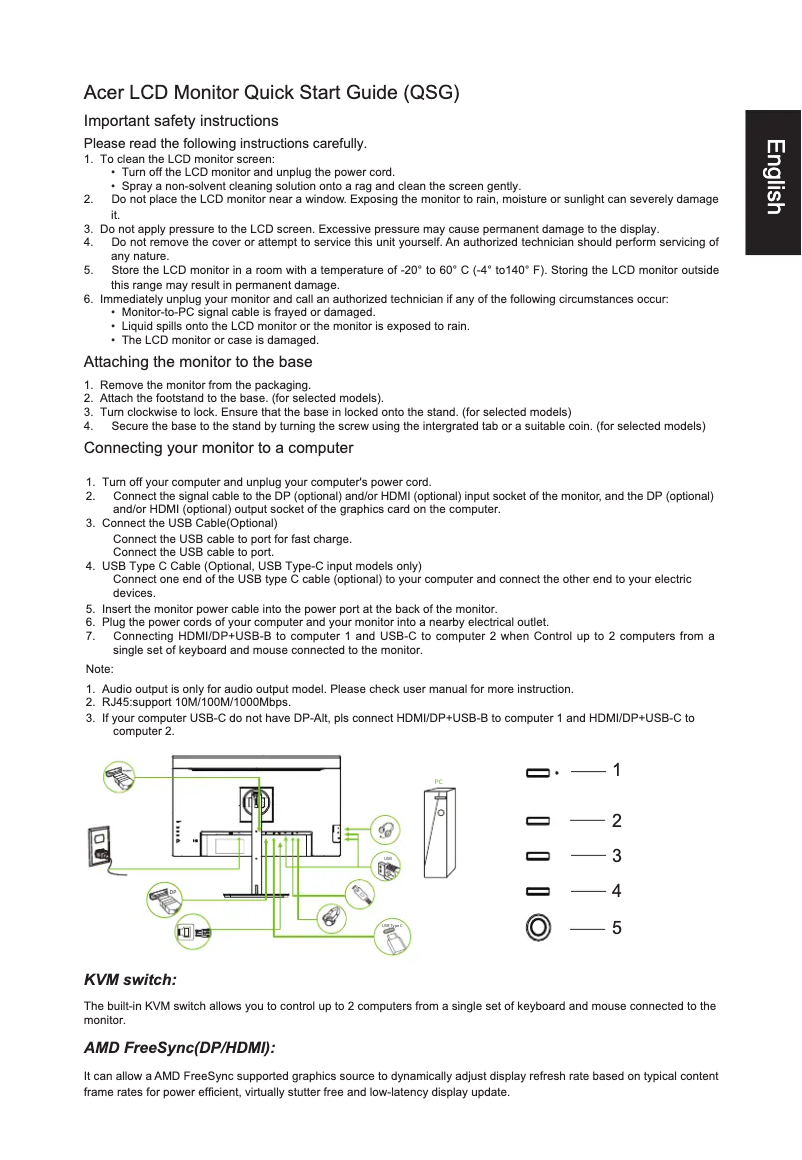 Página 1 del manual Guía de inicio rápido Acer CB273