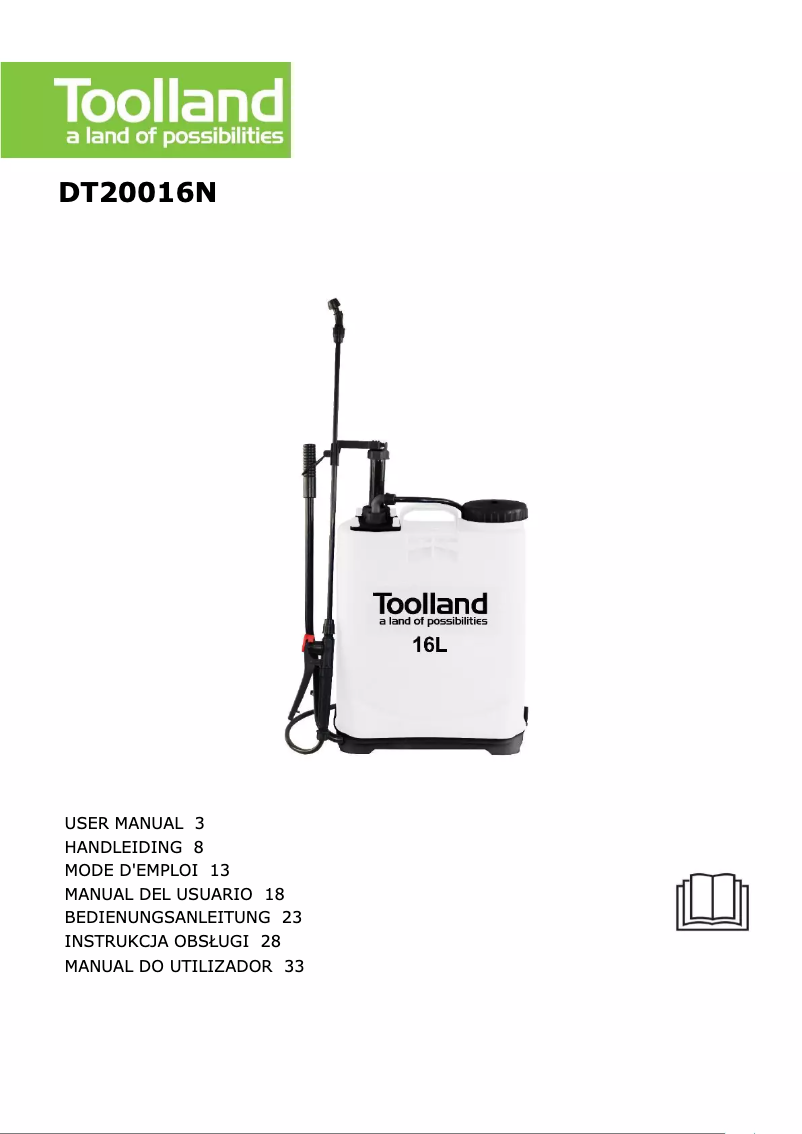 Page 1 de la notice Manuel utilisateur Toolland DT20016N