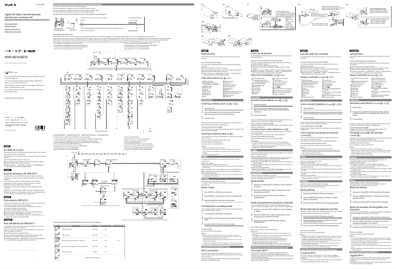 Page n°1 - Manuel utilisateur Sony Handycam HDR-AS10