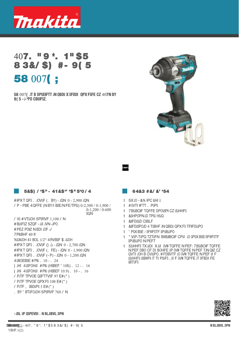 Page n°1 - Fiche technique Makita TW007GZ