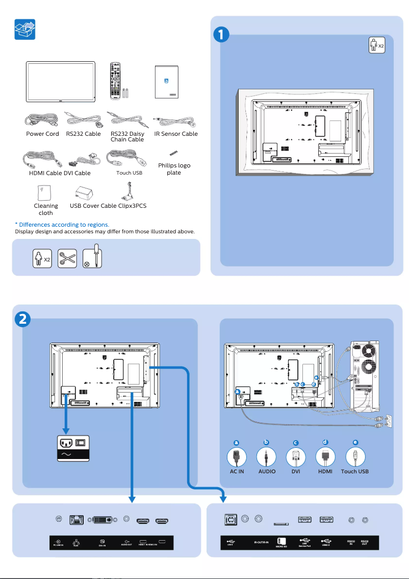 Page 1 de la notice Guide de démarrage rapide Philips 32BDL3651T