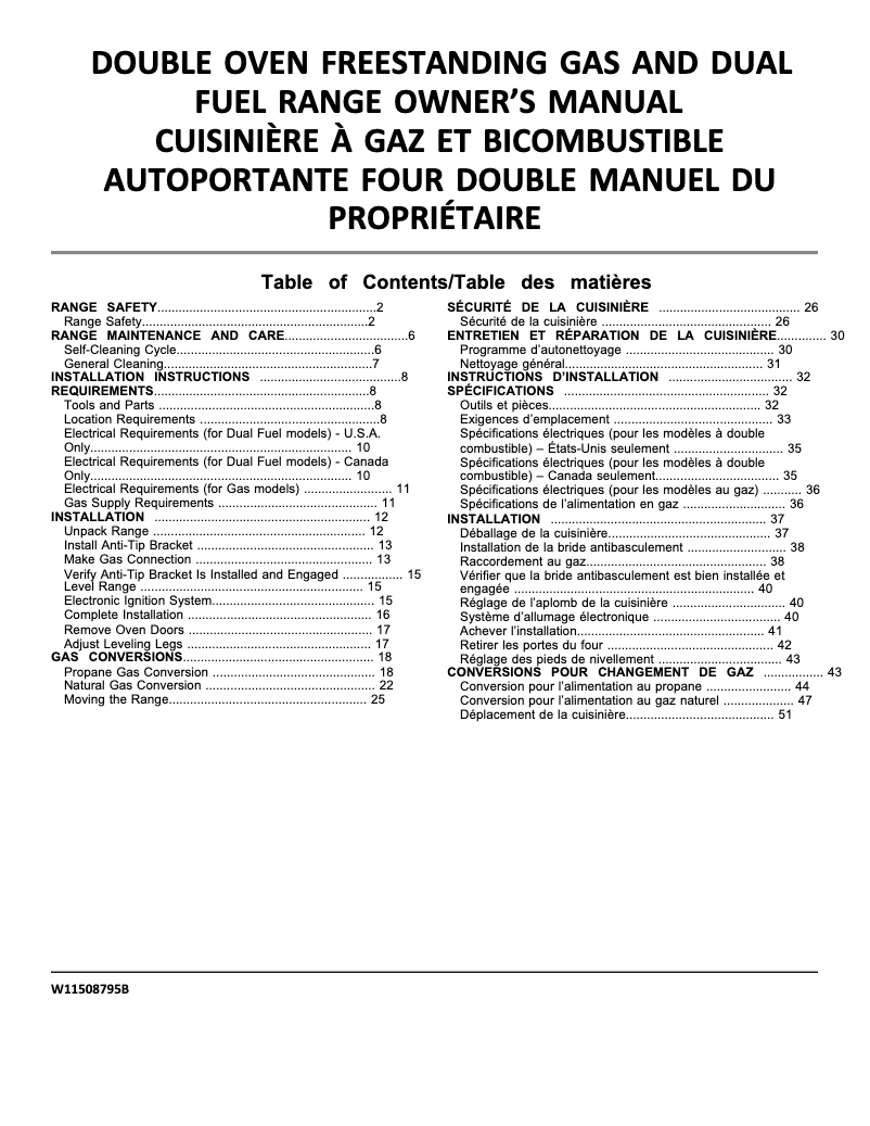 Page n°1 - Guide d'installation Whirlpool WGG745S0FH