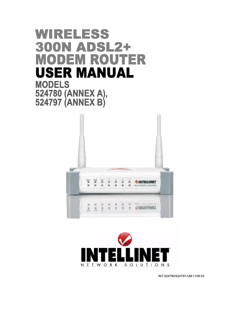 Imagen de la primera página del manual del dispositivo Wireless 300N ADSL2+ 524780