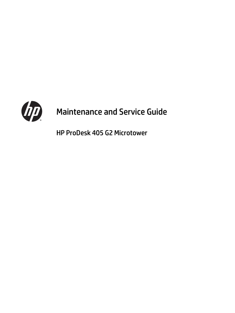 Page 1 de la notice Manuel utilisateur HP ProDesk 405 G2