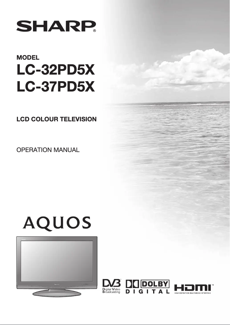 Image de la première page du manuel de l'appareil LC-37PD5X