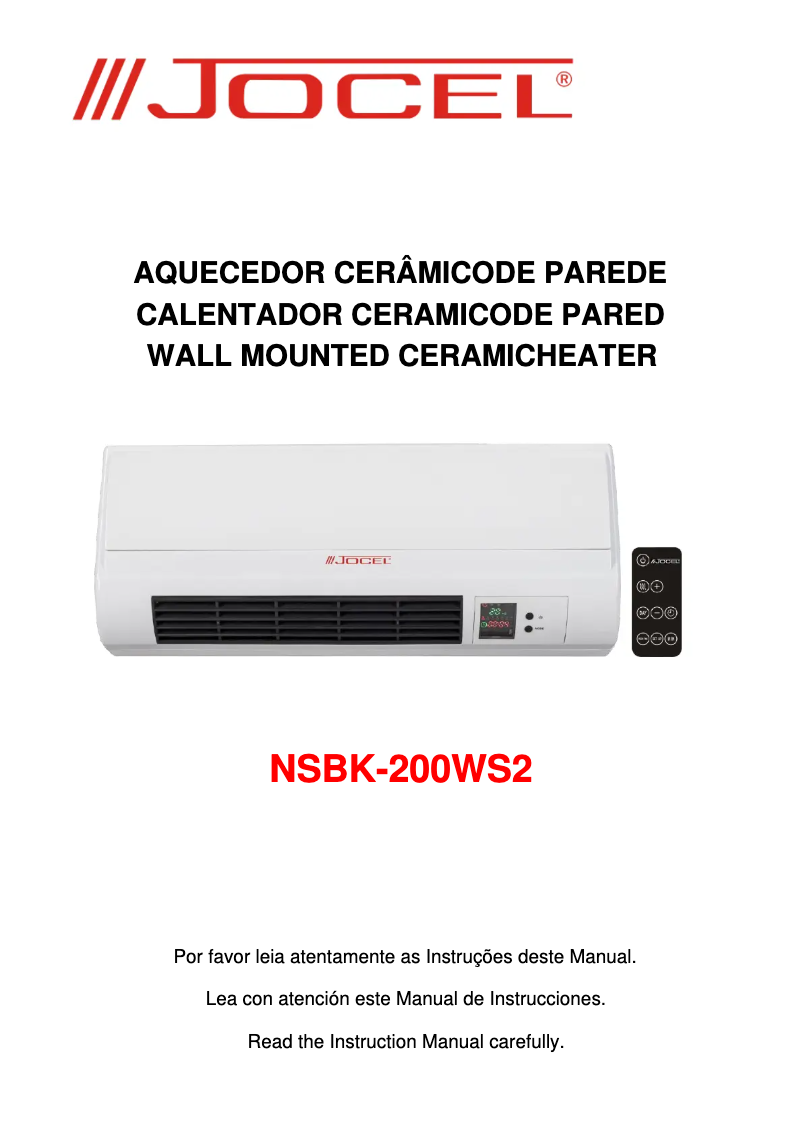 Page 1 de la notice Manuel utilisateur Jocel NSBK-200WS2