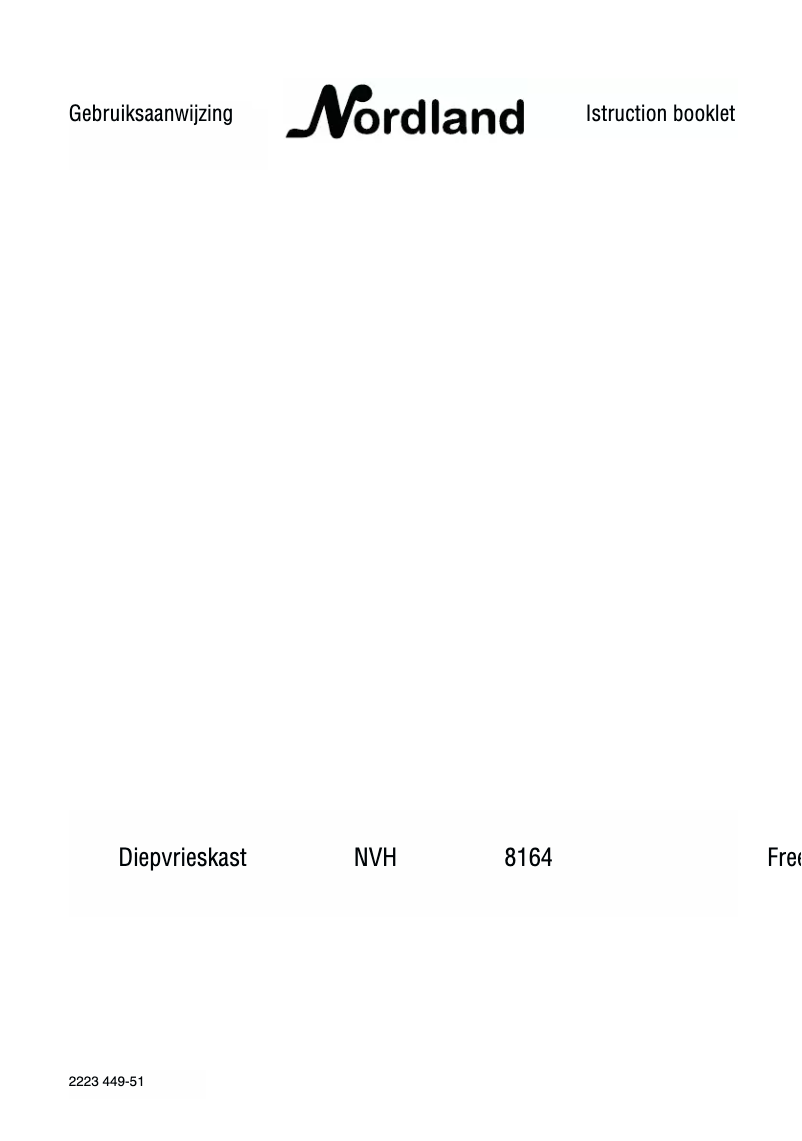Page n°1 - Manuel utilisateur Nordland NVH 8164