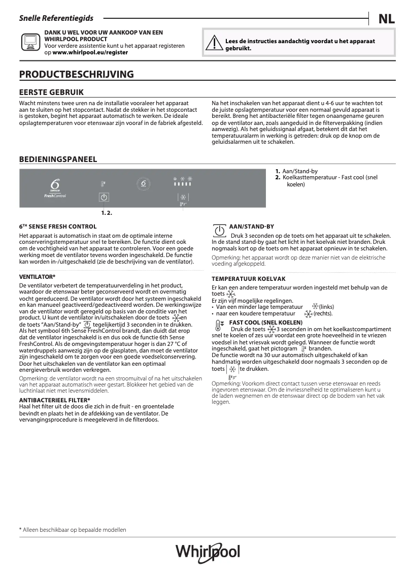 Página 1 del manual Manual de usuario Whirlpool ART 7811/A+