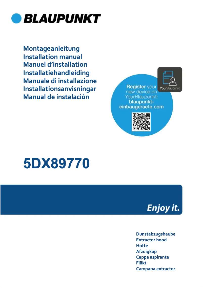 Page n°1 - Guide d'installation Blaupunkt 5DX89770