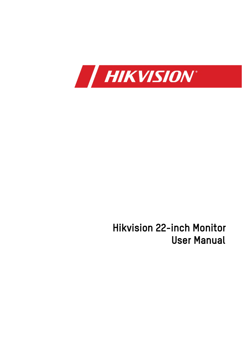 Page 1 de la notice Manuel utilisateur Hikvision DS-D5022FN-C